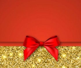 Gold with red background and bow vector 01 free download