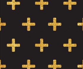 Golden cross seamless pattern vector 01