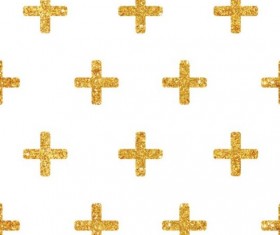 Golden cross seamless pattern vector 02