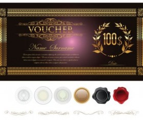Golden gift certificate lixury vector 02