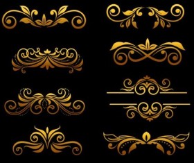 Golden luxury ornaments vectors graphic 01