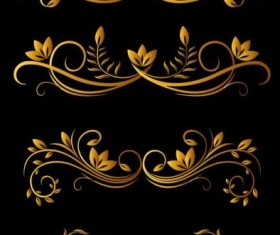 Golden luxury ornaments vectors graphic 02