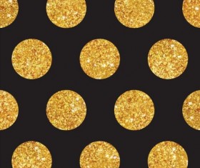 Golden round dots seamless pattern vector 01
