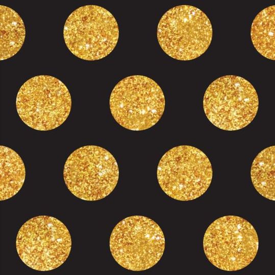 Golden round dots seamless pattern vector 01