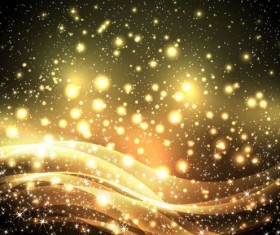 Golden star light with dark background vector