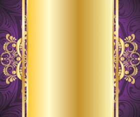 Golden with purple decorative background vector 01