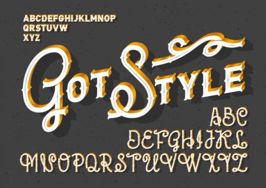 Got style fonts vector