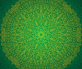 Green floral pattern ornate vectors