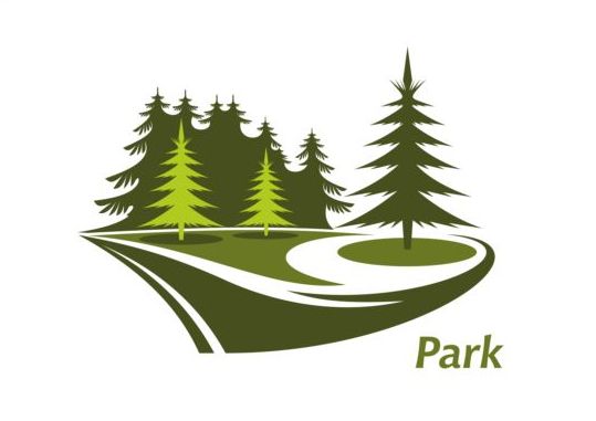 Green park logo vectors set 08