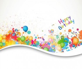 Grounge wave happy birthday background vector
