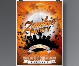 Halloween music party flyer design vectors 01