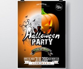 Halloween music party flyer design vectors 03