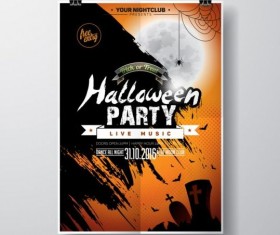 Halloween music party flyer design vectors 04