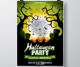 Halloween music party flyer design vectors 05