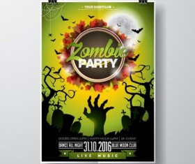 Halloween music party flyer design vectors 06