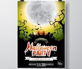 Halloween music party flyer design vectors 07