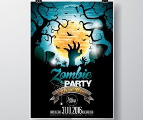 Halloween music party flyer design vectors 08