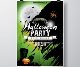 Halloween music party flyer design vectors 09