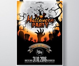 Halloween music party flyer design vectors 10
