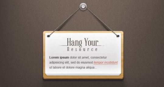 Hanging Note Sign Psd Template