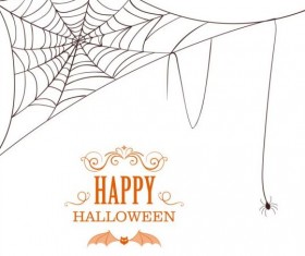 Happy Halloween card with spider webs vector 01