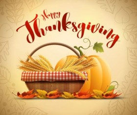 Happy Thanksgiving day poster vector material 01