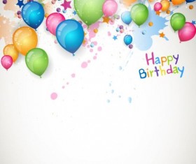 Happy birthday grunge background with balloon vector