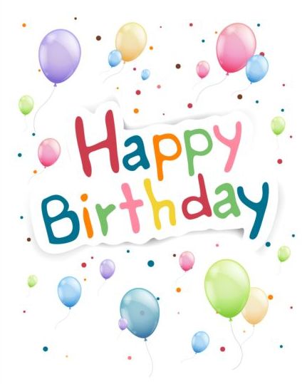 Happy birthday sticker with balloon vector 01 free download