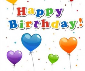 Happy birthday sticker with balloon vector 02