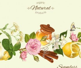 Herbal tea vintage background vector 04