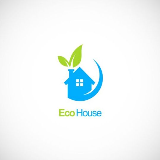House ecology green leaf logo vector