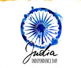 Indian Independence Day watercolor background vector 01