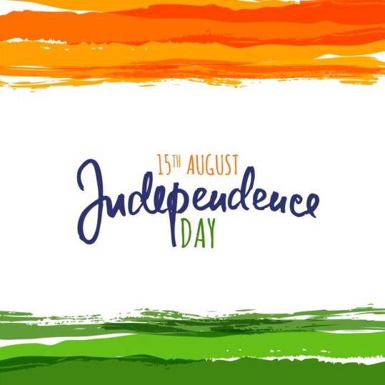 Indian Independence Day watercolor background vector 03