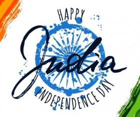 Indian Independence Day watercolor background vector 05