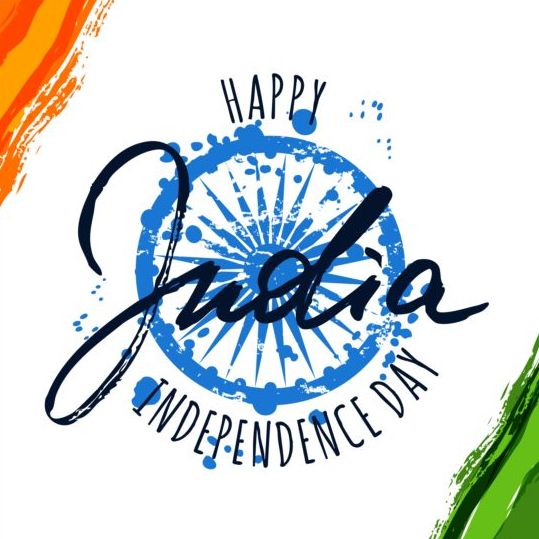 Indian Independence Day watercolor background vector 05