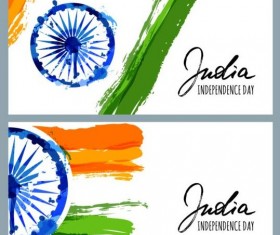 Indian Independence Day watercolor background vector 08