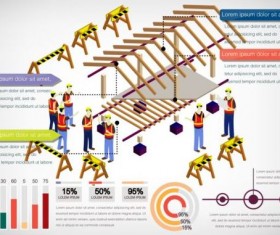 Isometric 3d building infographics vector 02
