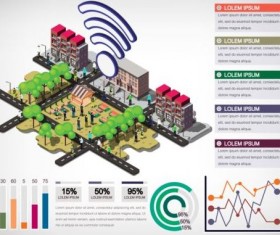 Isometric 3d community communication infographics vector 02
