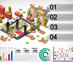 Financial and social infographics vector graphics free download