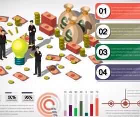 Financial and social infographics vector graphics free download