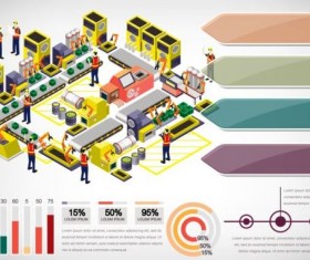 Isometric 3d industry infographics vector 01