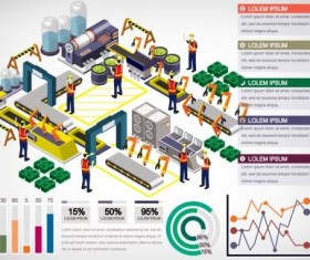 Isometric 3d industry infographics vector 02