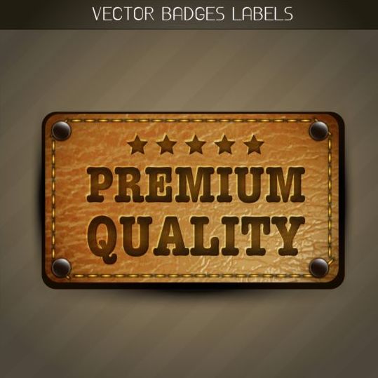 Jeans and leather badges label vector 01