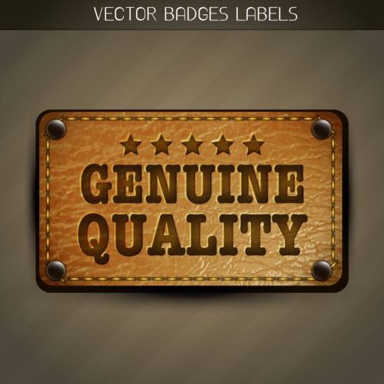 Jeans and leather badges label vector 02