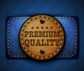 Jeans and leather badges label vector 03