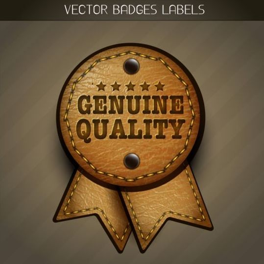 Jeans and leather badges label vector 06