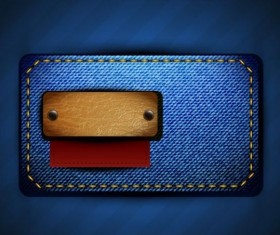 Jeans and leather badges label vector 08