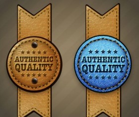 Jeans and leather badges label vector 09