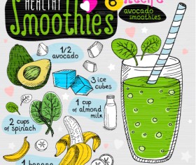 Juice detox hand drawn vector material 15