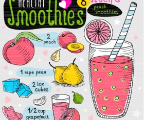 Juice detox hand drawn vector material 16